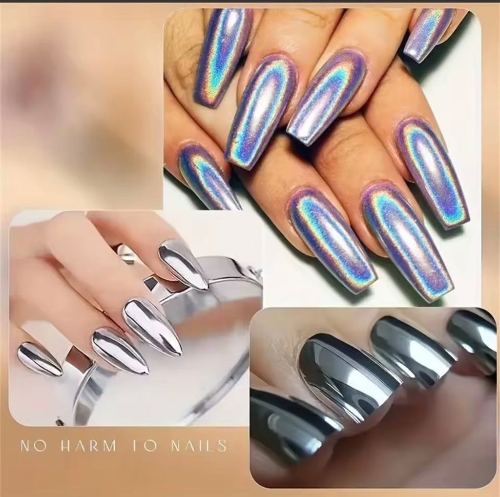 ✨ LuxeGlow Mirror Chrome Nail Powder