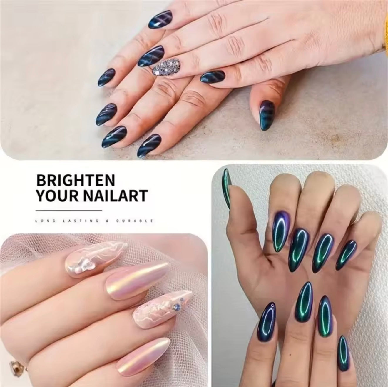 ✨ LuxeGlow Mirror Chrome Nail Powder