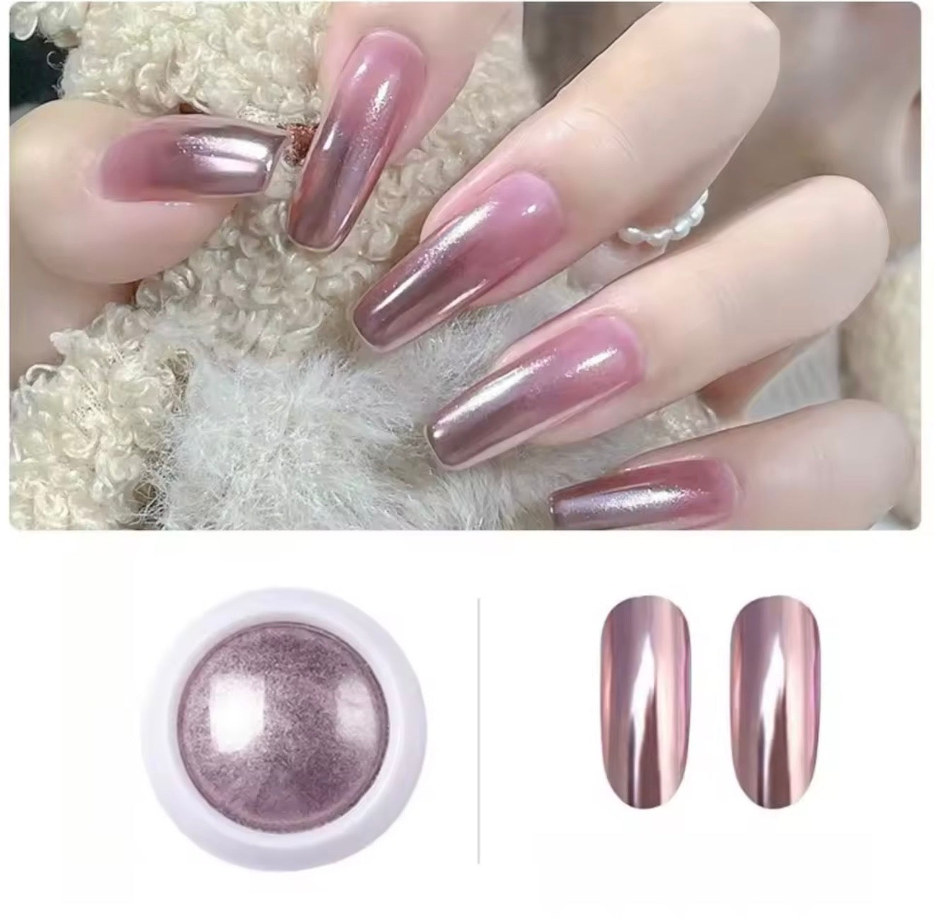 ✨ LuxeGlow Mirror Chrome Nail Powder